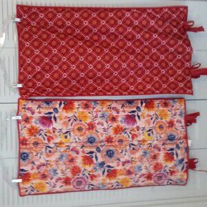 THE PIONEER WOMAN FLUTTERING FANCIE 2 KING SIZE PILLOW SHAMS TIE ENDS COTTONY